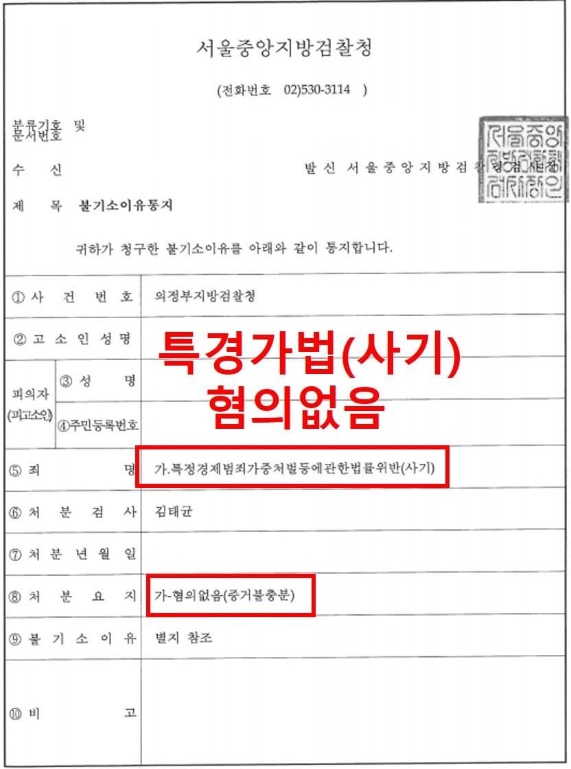 판결문·처분 결과 문서 (개인정보 마스킹)