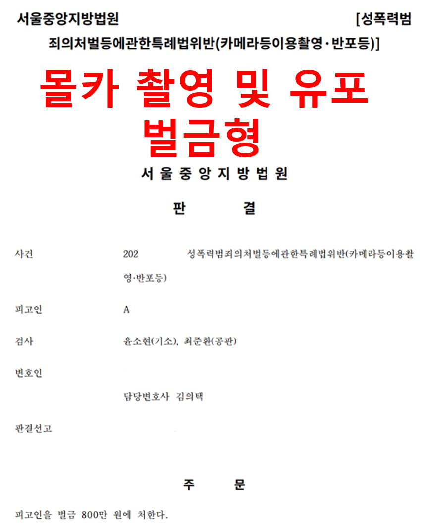 판결문·처분 결과 문서 (개인정보 마스킹)