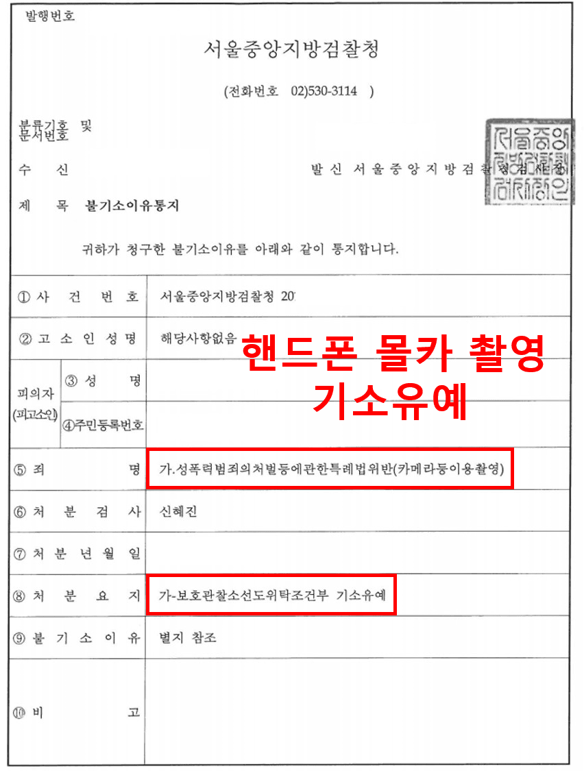 판결문·처분 결과 문서 (개인정보 마스킹)