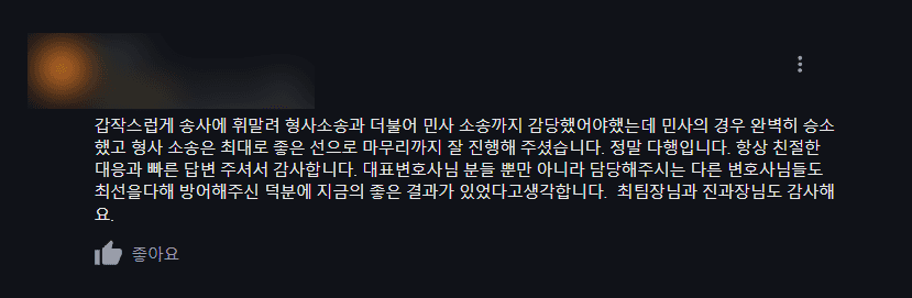 전자금융거래법 민형사승소 법무법인(유한) 성지 파트너스 구글 후기
