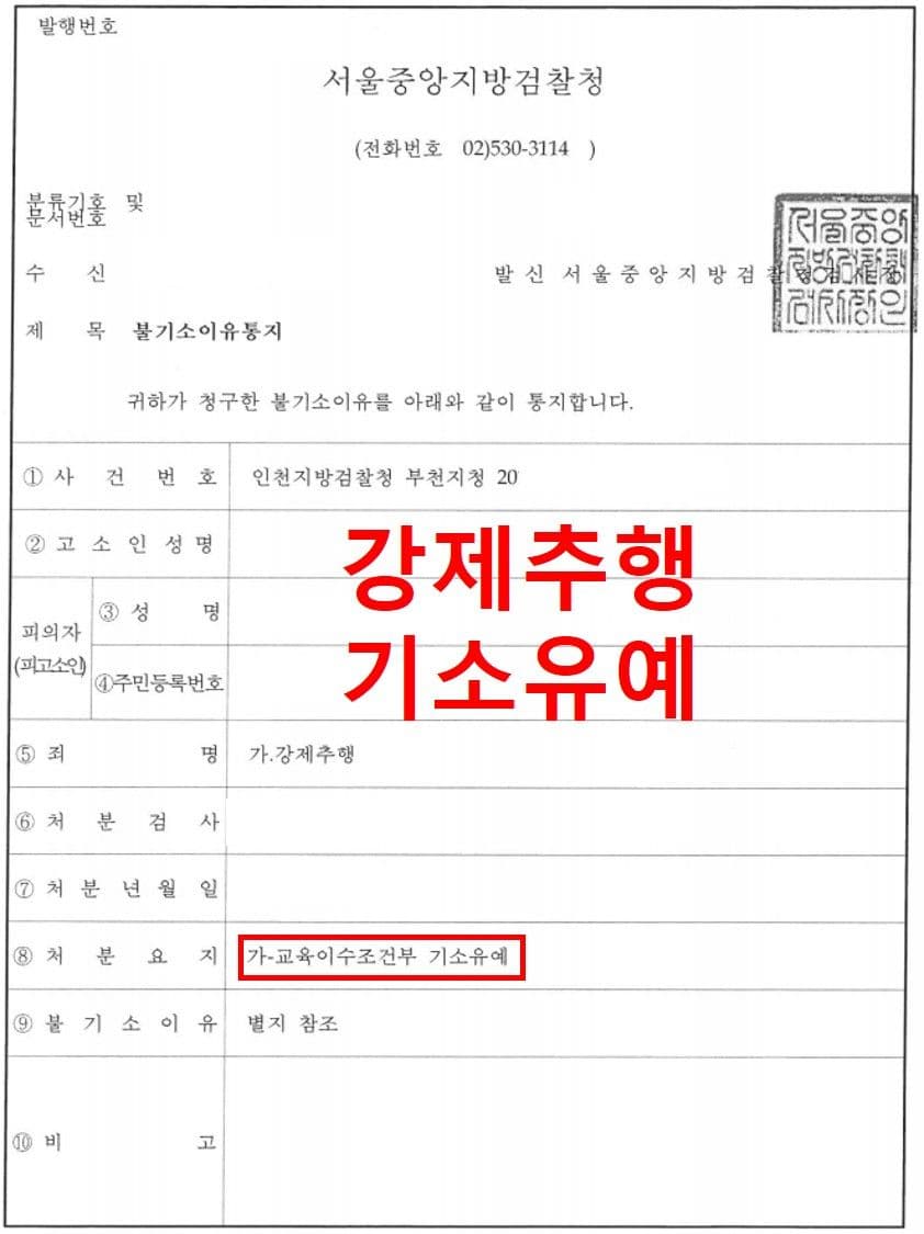 판결문·처분 결과 문서 (개인정보 마스킹)