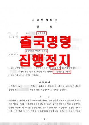출국명령, 투자이민, D8, 비자, 체류자격, 출국명령취소, 집행정지