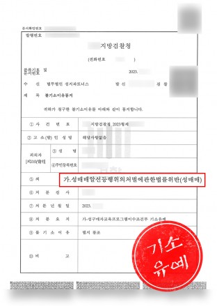 오피스텔성매매,성매매불기소,성매매처벌,성매매초범