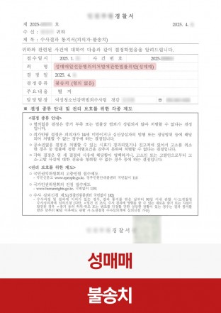 성매매, 채팅성매매, 성매매불송치, 성매매경찰조사, 성매매단속