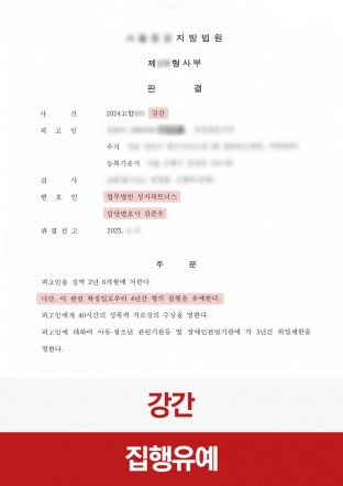 강간, 성범죄, 여자강간, 강간집행유예